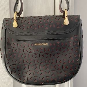 Elizabeth and James black leather crossbody bag